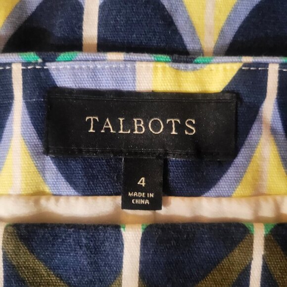 Talbots Blue/Green/Yellow Design Midi Skirt - Size 4 - Picture 7 of 11